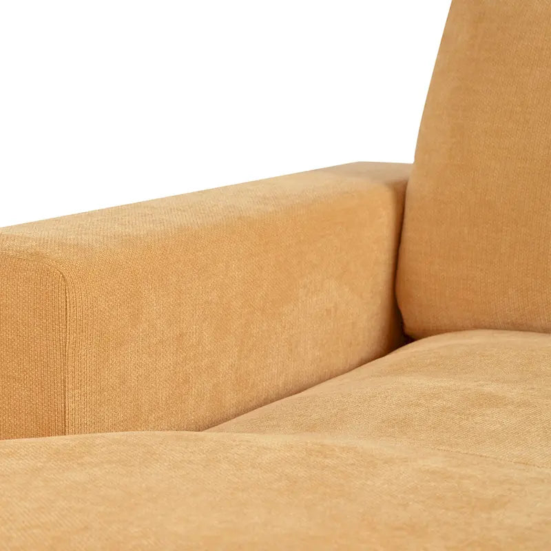 Yellow 53.5-Inch Chaise Lounge Chair with Solid Wood Legs