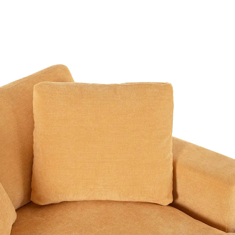 Yellow 53.5-Inch Chaise Lounge Chair with Solid Wood Legs