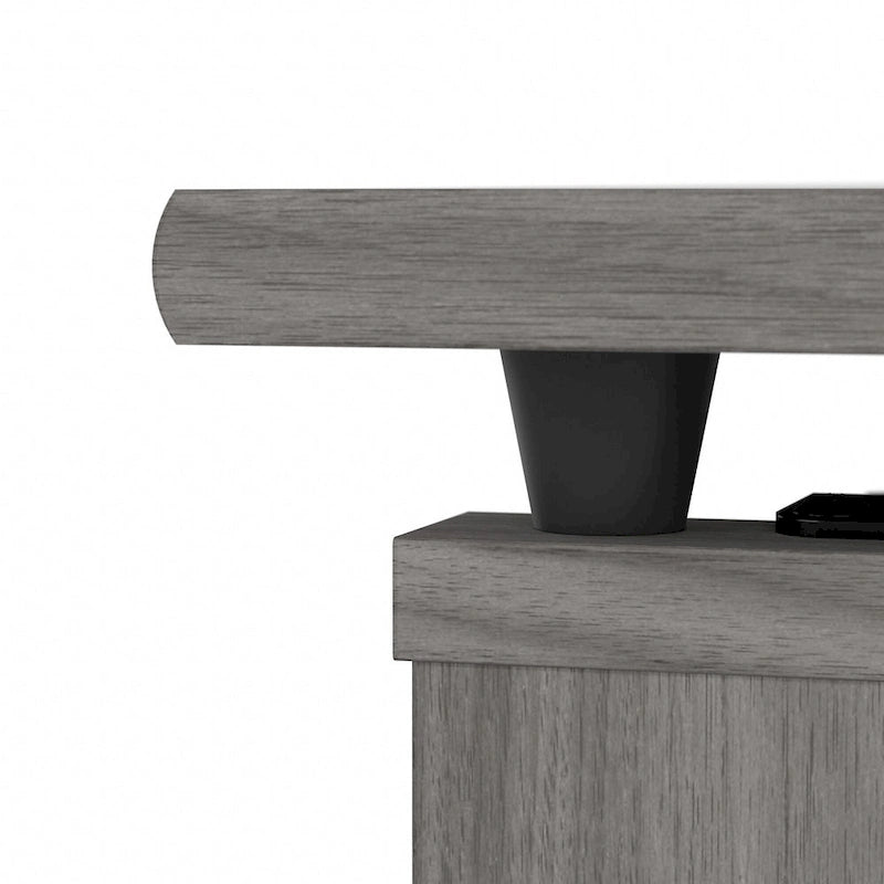 72-Inch L-Shaped Sit-to-Stand Desk with Hutch and File Drawer