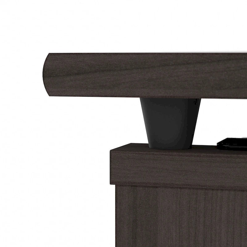 72-Inch L-Shaped Sit-to-Stand Desk with Hutch and File Drawer