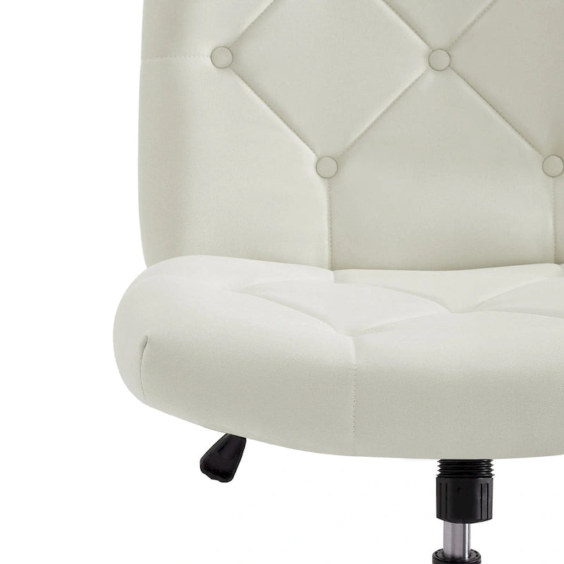 Armless Swivel Office Chair with Padded Seat and Adjustable Height
