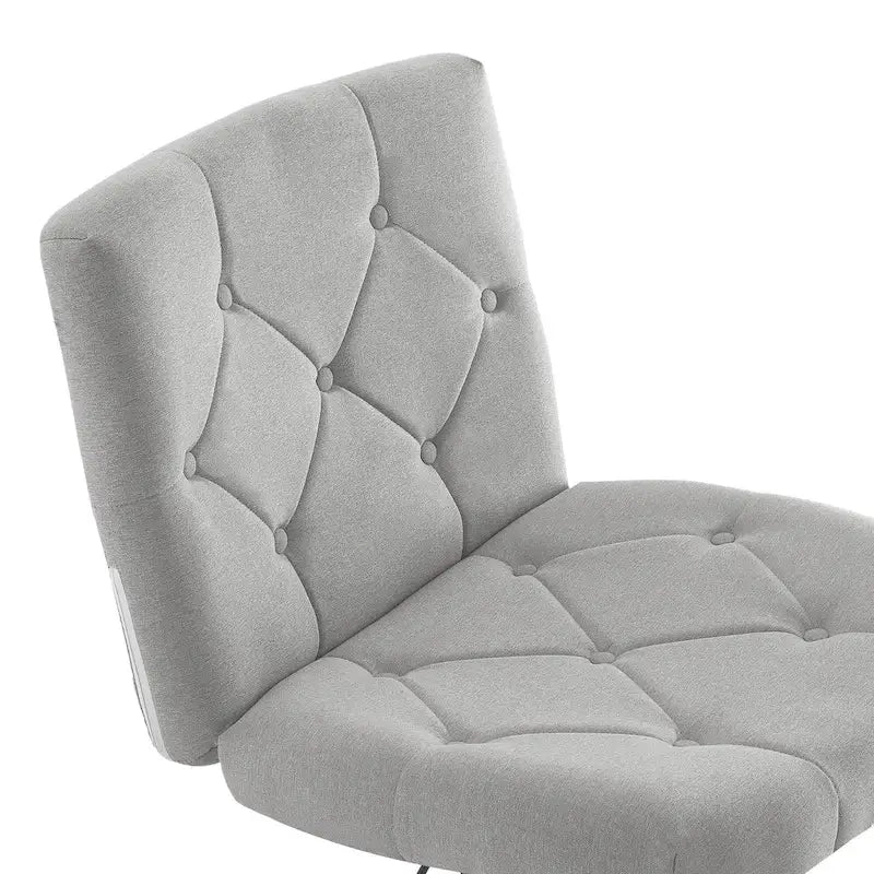 Armless Swivel Office Chair with Padded Seat and Adjustable Height