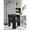 Boucle Fabric Barrel Back Accent Chair with Cutout Detail