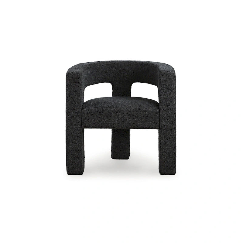 Boucle Fabric Barrel Back Accent Chair with Cutout Detail