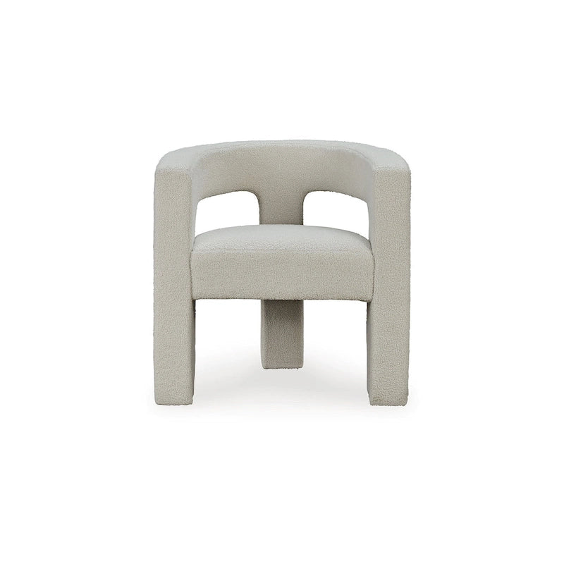Boucle Fabric Barrel Back Accent Chair with Cutout Detail