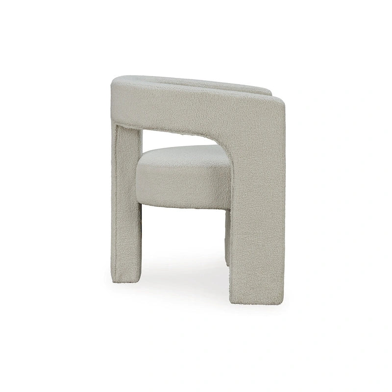 Boucle Fabric Barrel Back Accent Chair with Cutout Detail