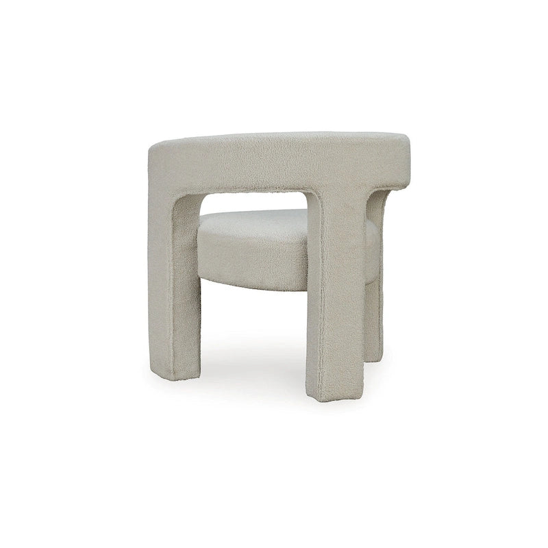 Boucle Fabric Barrel Back Accent Chair with Cutout Detail