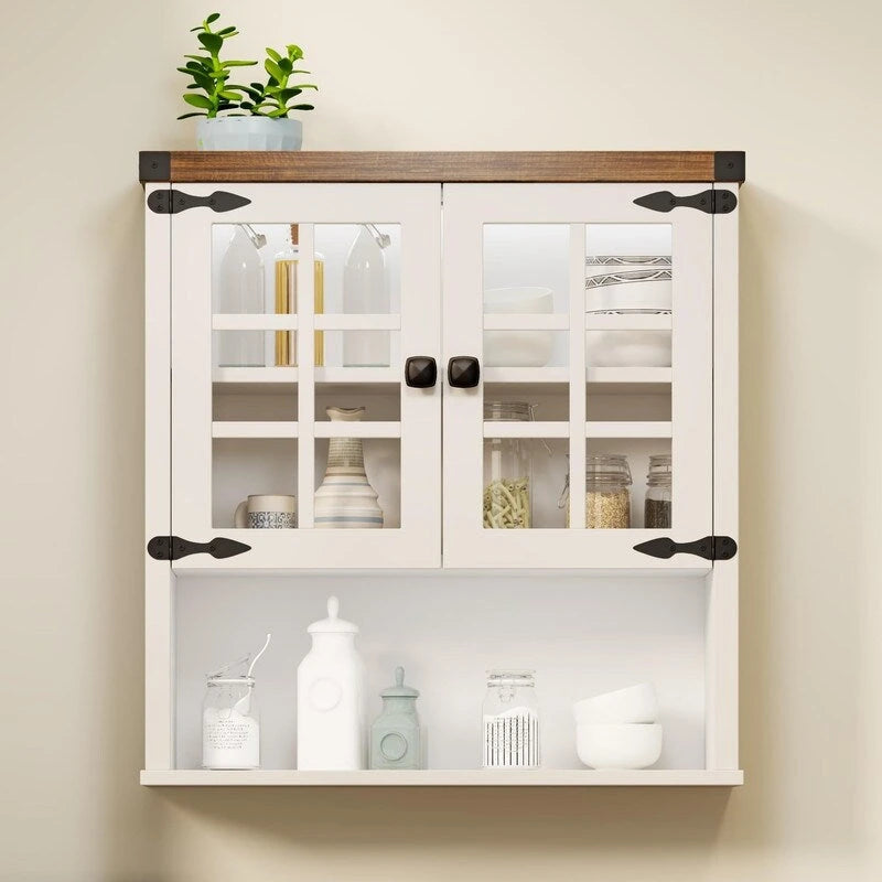 Farmhouse Bathroom Wall Cabinet, Over The Toilet Storage Cabinet