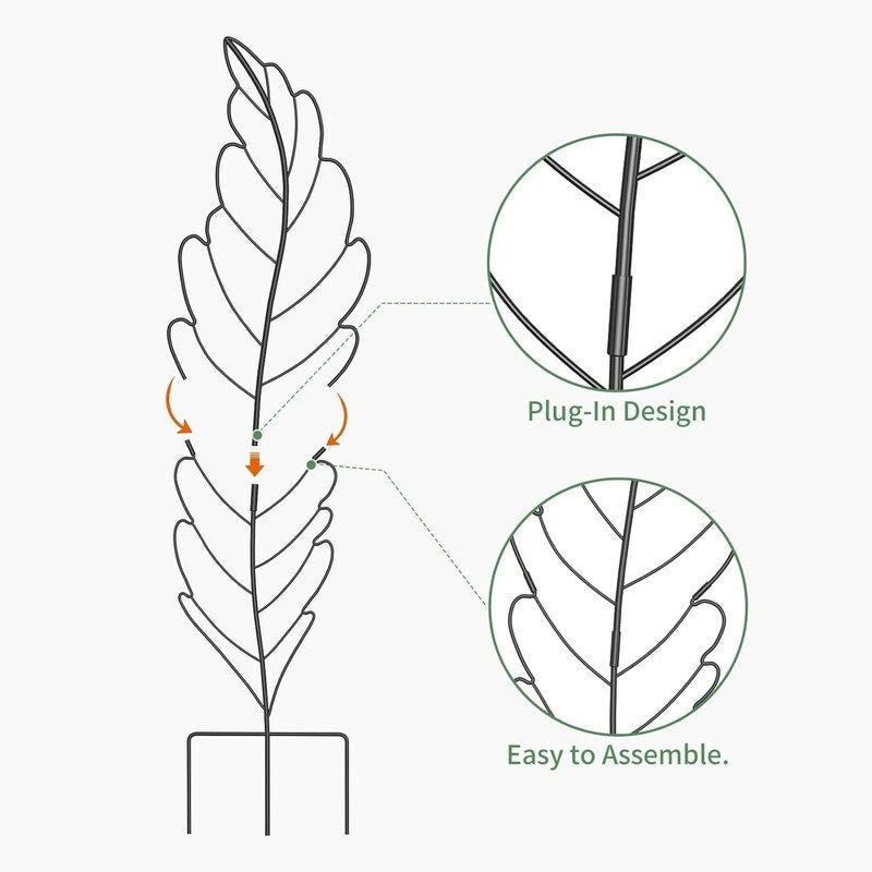 Garden Trellis Panel Set of 4, Decorative Metal Trellis with Hanging Baskets for Climbing Plants