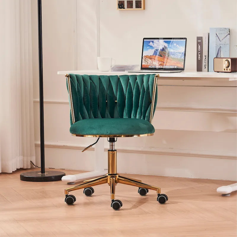 Ergonomic Office Chair with Woven Backrest, Adjustable Height and 360-Degree Swivel
