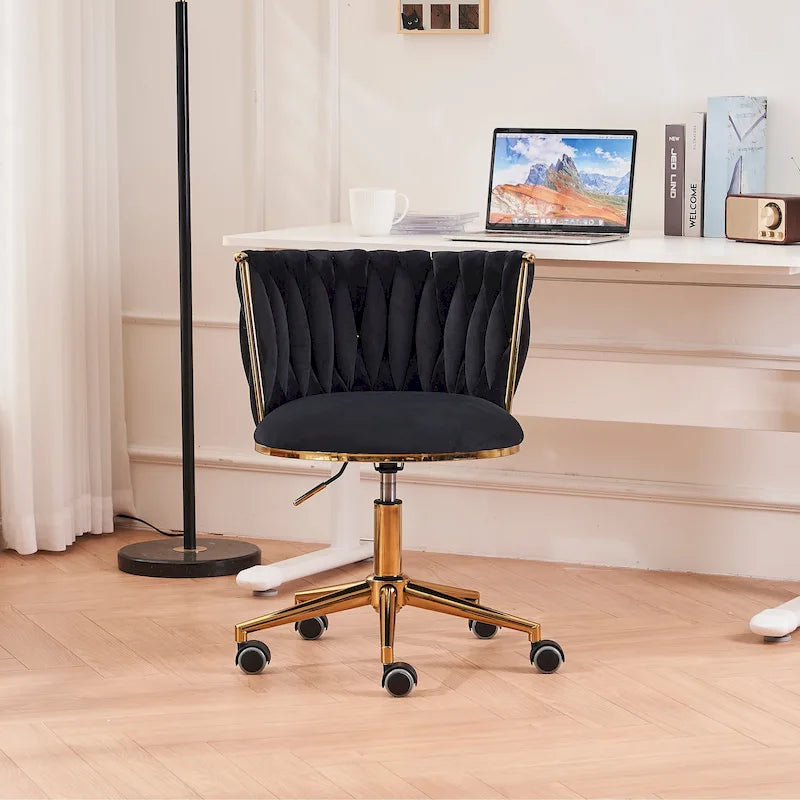 Ergonomic Office Chair with Woven Backrest, Adjustable Height and 360-Degree Swivel