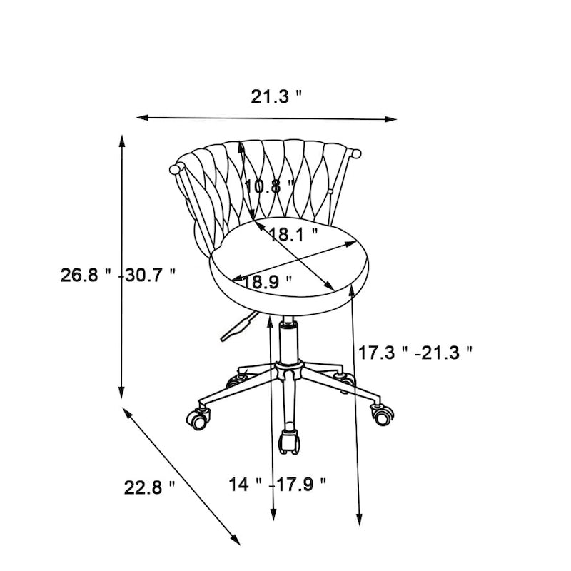 Ergonomic Office Chair with Woven Backrest, Adjustable Height and 360-Degree Swivel