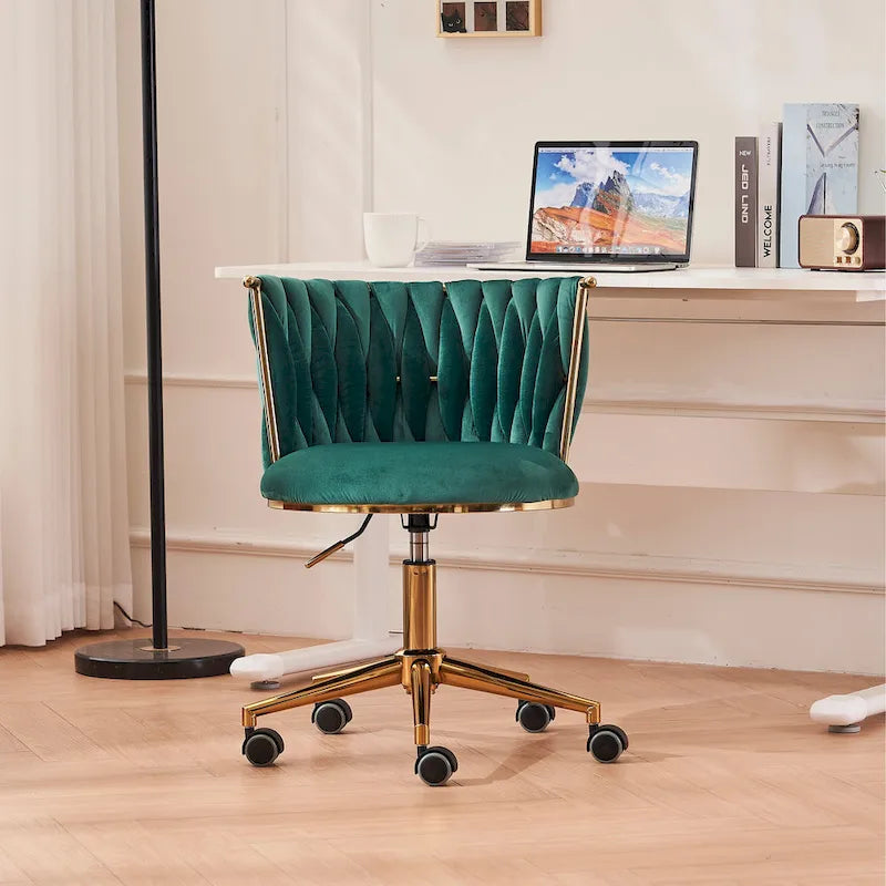 Ergonomic Office Chair with Woven Backrest, Adjustable Height and 360-Degree Swivel