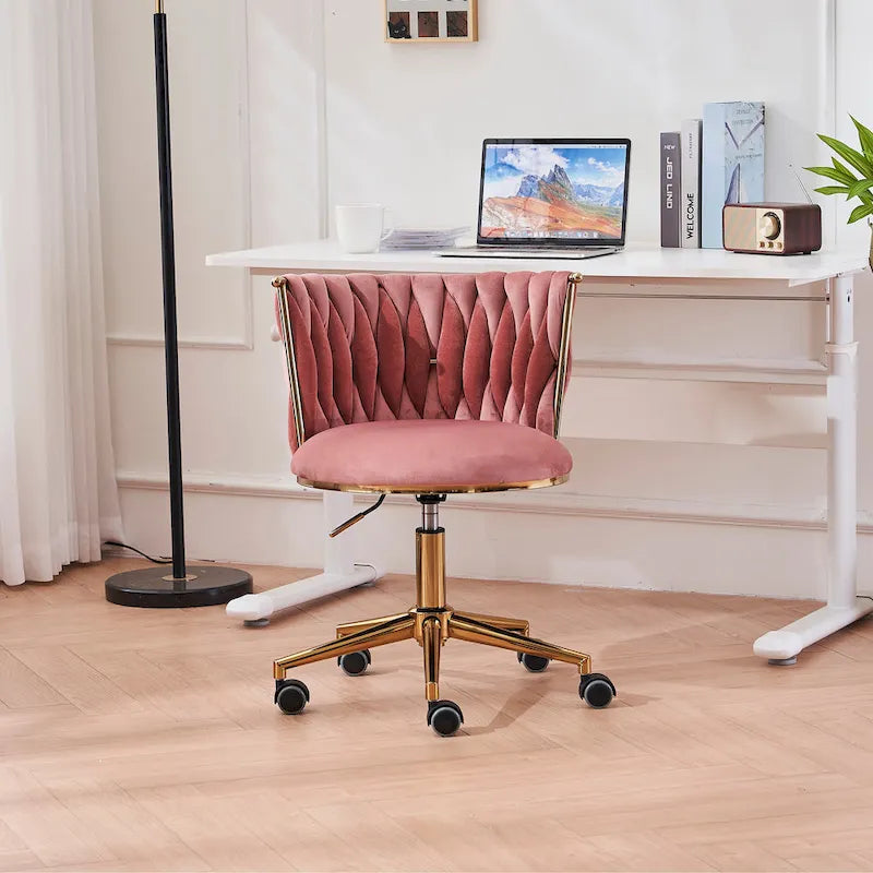 Ergonomic Office Chair with Woven Backrest, Adjustable Height and 360-Degree Swivel