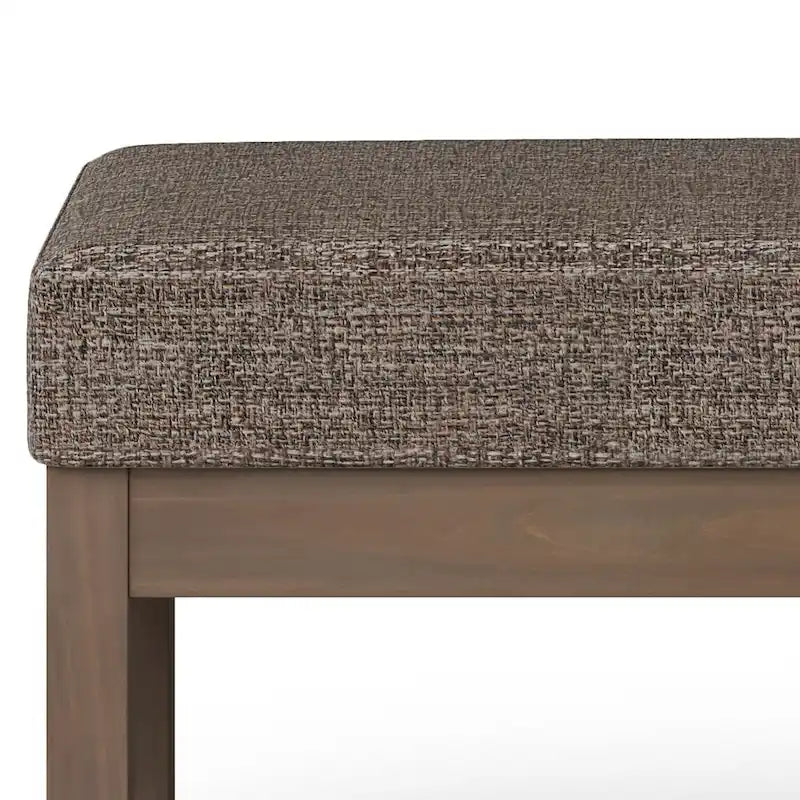 44-Inch Upholstered Faux Leather Ottoman Bench with Solid Wood Base