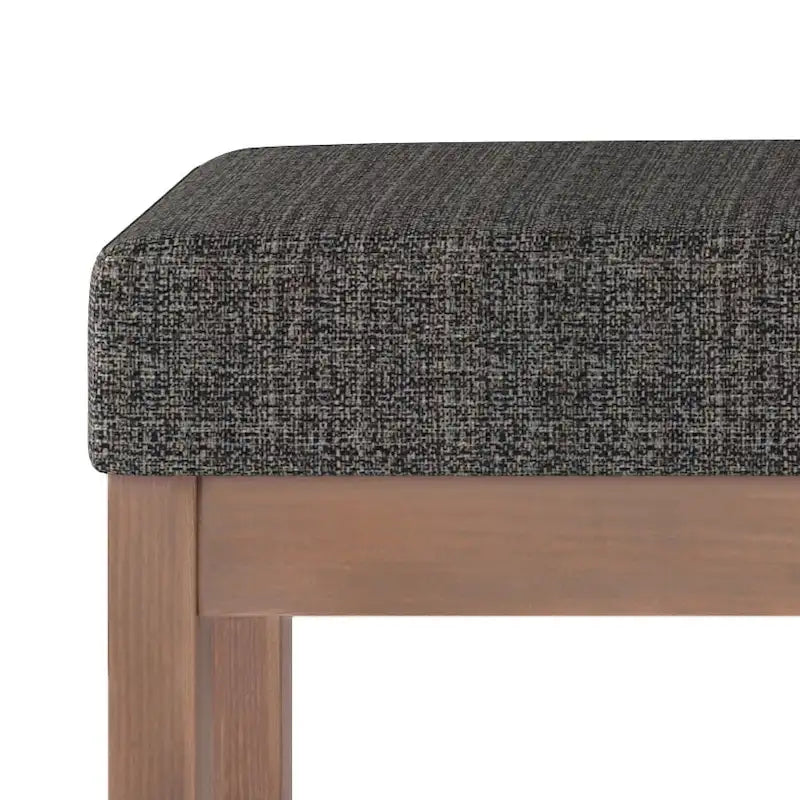 44-Inch Upholstered Faux Leather Ottoman Bench with Solid Wood Base