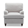 Rolled Arm Accent Chair with Plush Cushion and Solid Wood Legs