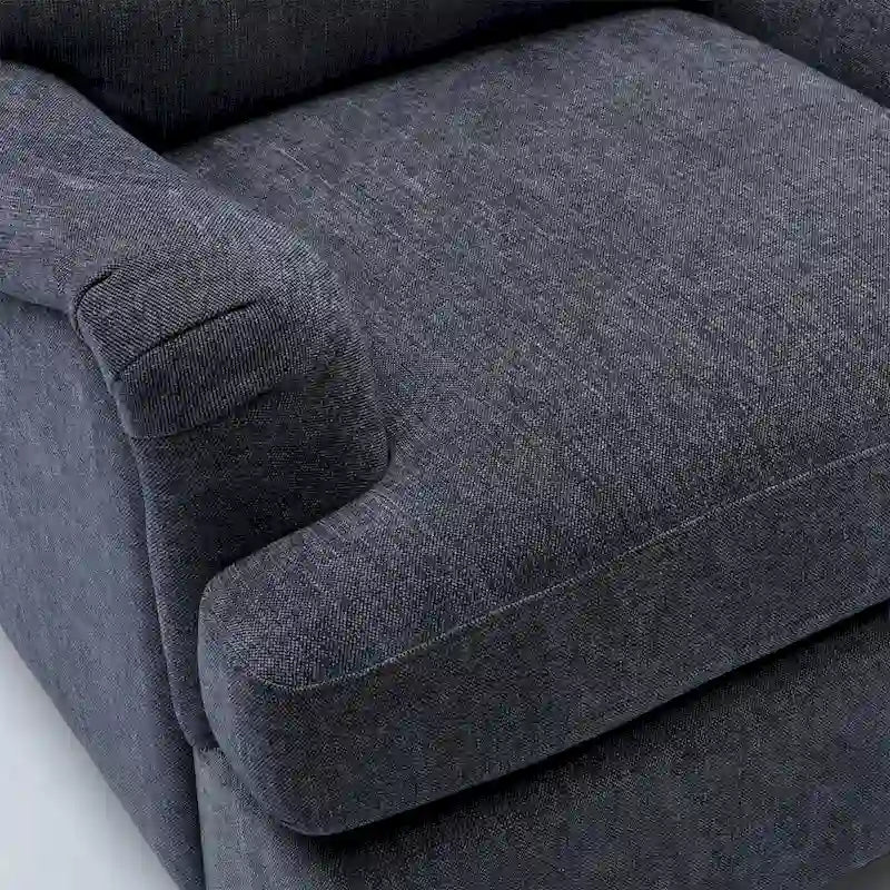 Rolled Arm Accent Chair with Plush Cushion and Solid Wood Legs