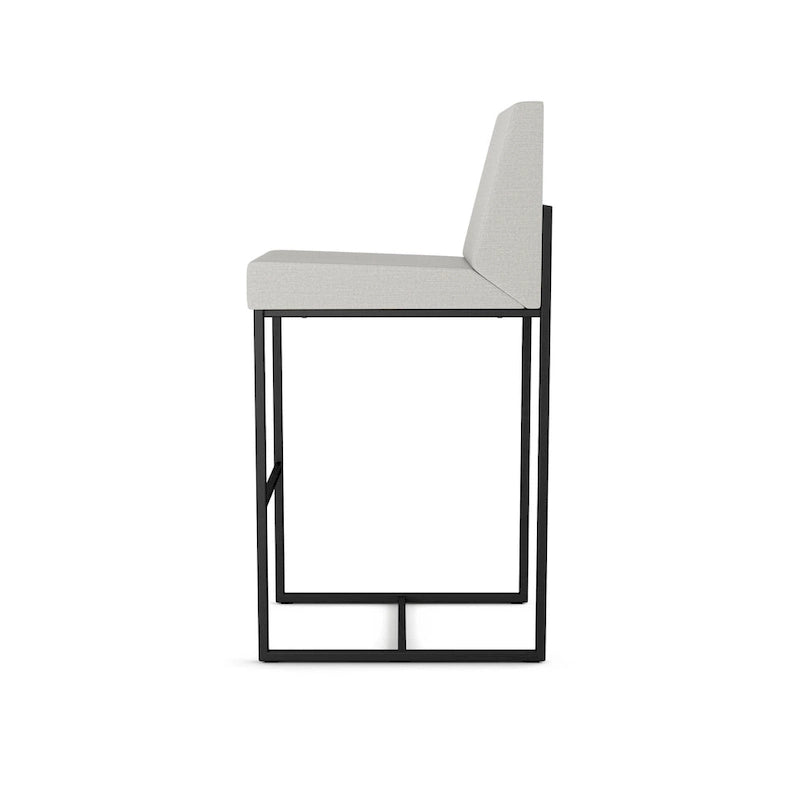 Metal Frame Counter and Bar Stool with Upholstered Seat and Backrest