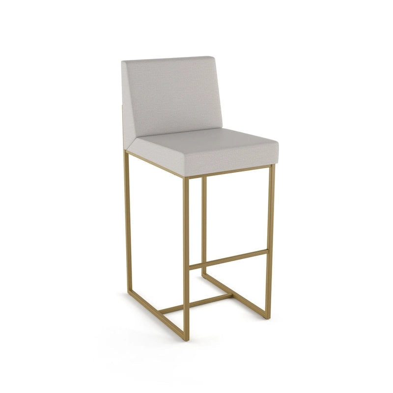 Metal Frame Counter and Bar Stool with Upholstered Seat and Backrest