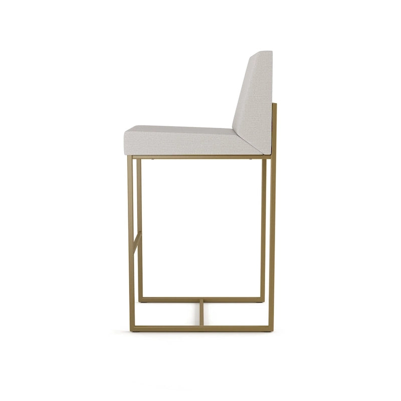 Metal Frame Counter and Bar Stool with Upholstered Seat and Backrest