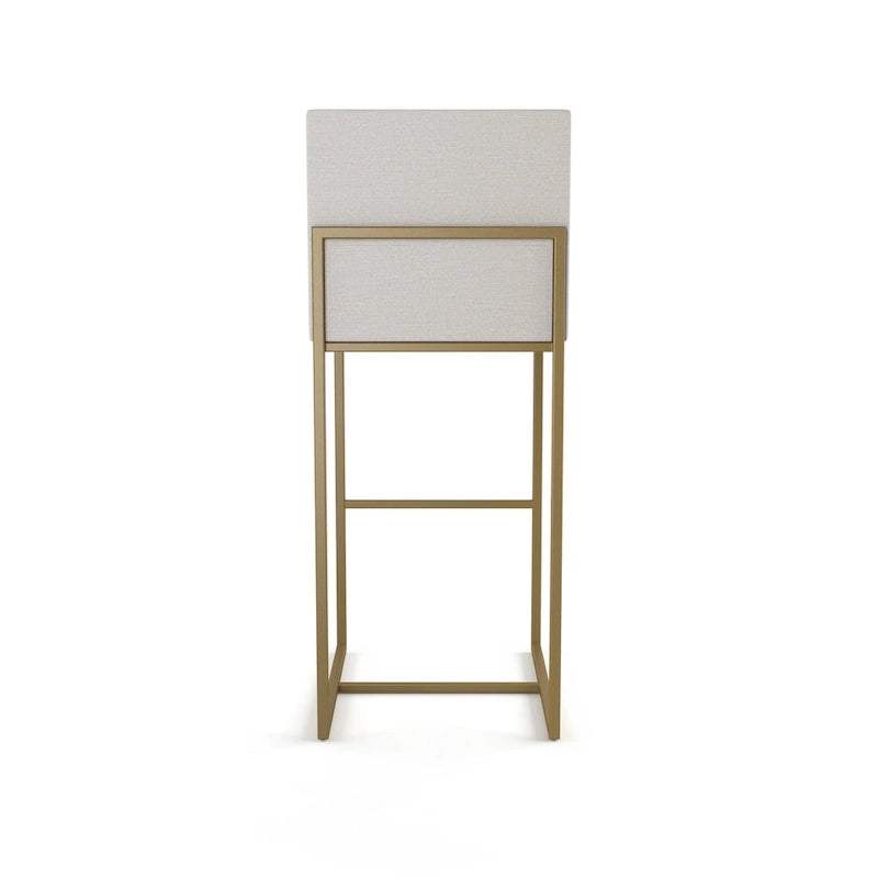 Metal Frame Counter and Bar Stool with Upholstered Seat and Backrest