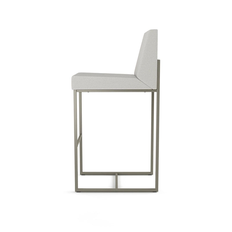 Metal Frame Counter and Bar Stool with Upholstered Seat and Backrest