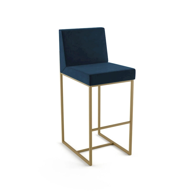 Metal Frame Counter and Bar Stool with Upholstered Seat and Backrest