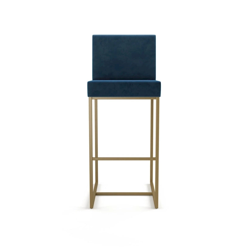 Metal Frame Counter and Bar Stool with Upholstered Seat and Backrest