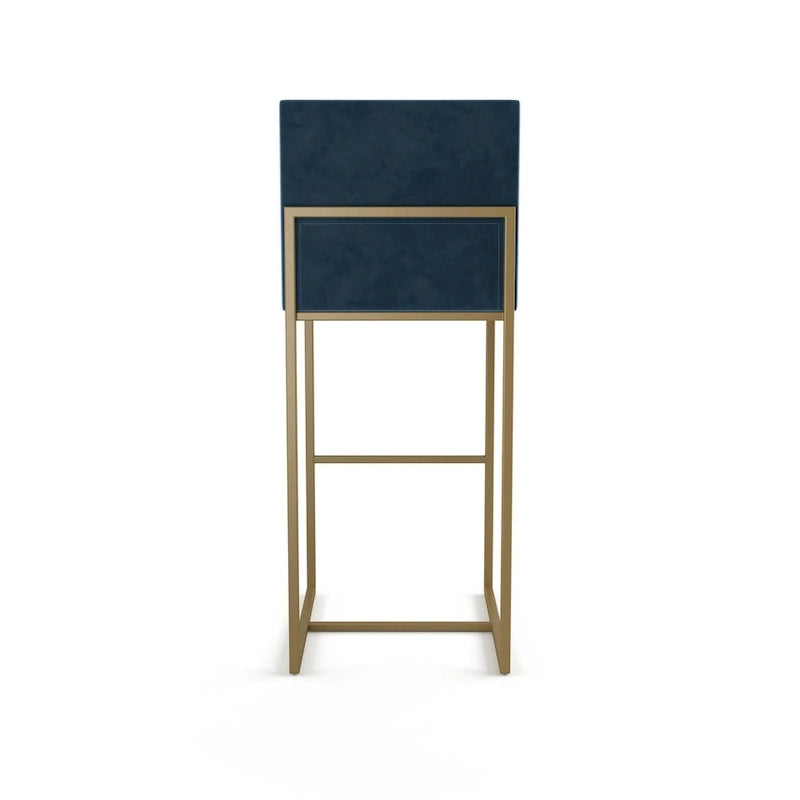 Metal Frame Counter and Bar Stool with Upholstered Seat and Backrest