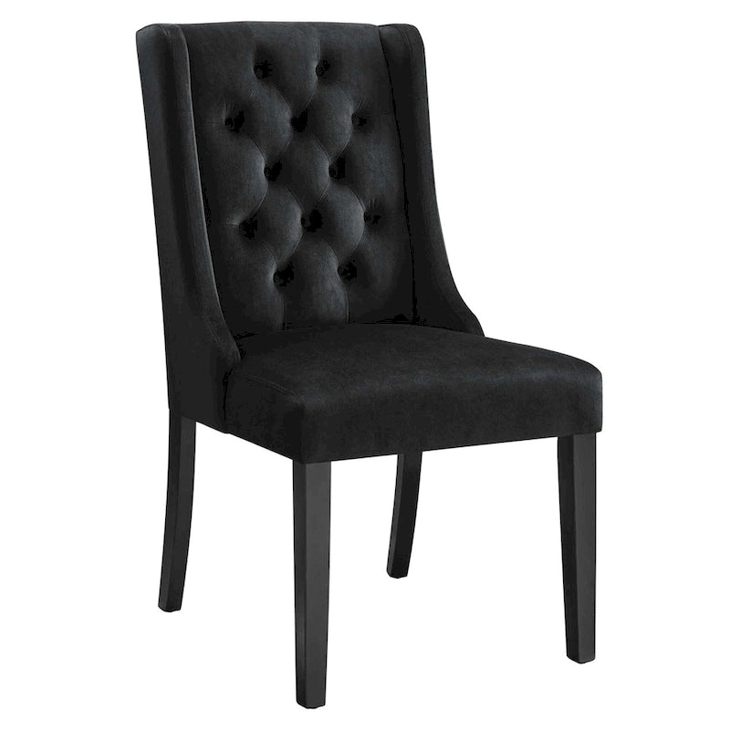 Performance Velvet Button Tufted Dining Chair with Solid Wood Frame, Set of 2