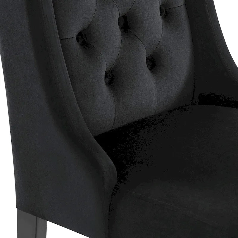 Performance Velvet Button Tufted Dining Chair with Solid Wood Frame, Set of 2