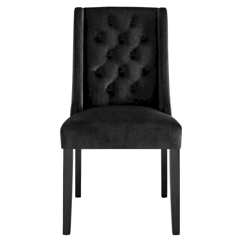 Performance Velvet Button Tufted Dining Chair with Solid Wood Frame, Set of 2