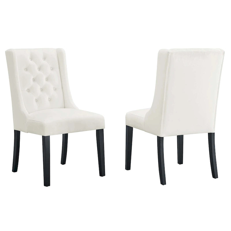 Performance Velvet Button Tufted Dining Chair with Solid Wood Frame, Set of 2