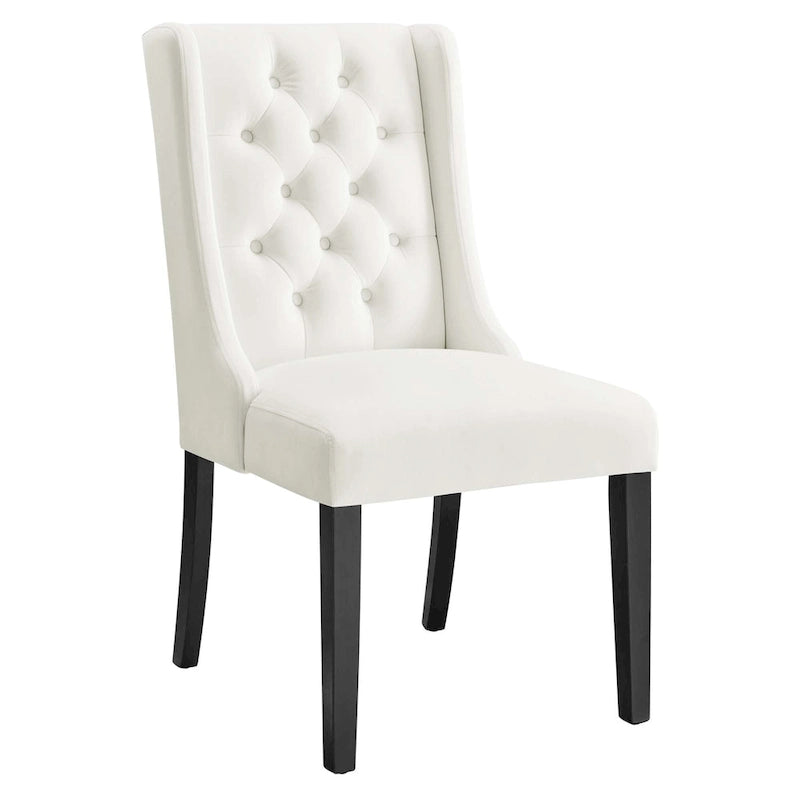 Performance Velvet Button Tufted Dining Chair with Solid Wood Frame, Set of 2
