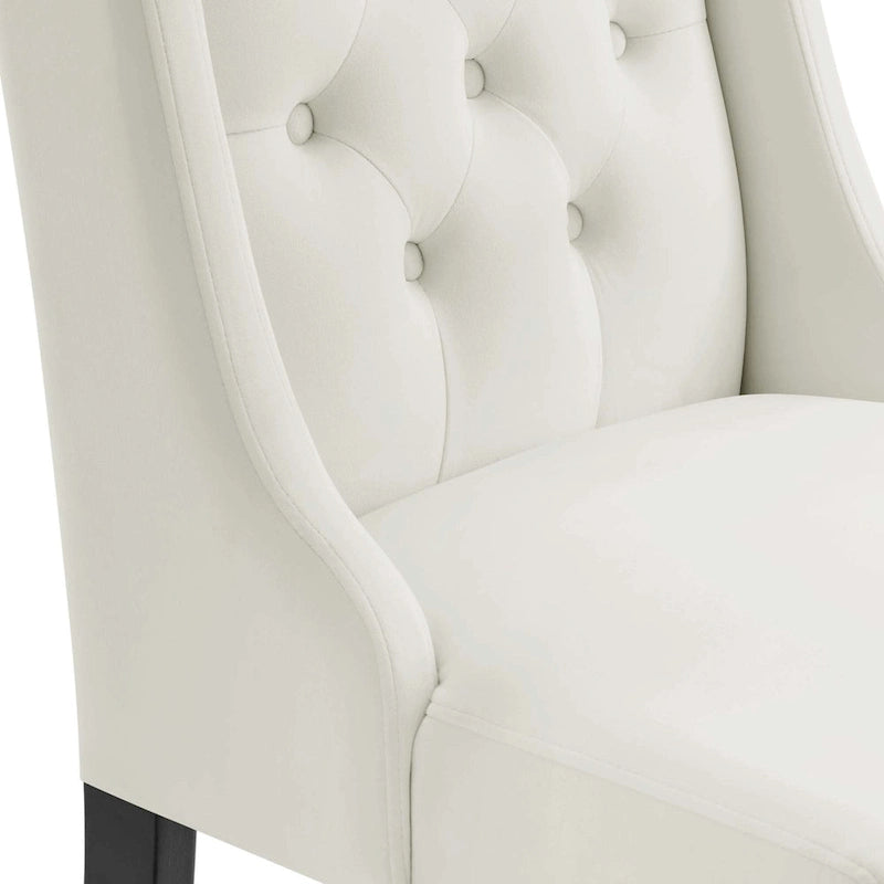 Performance Velvet Button Tufted Dining Chair with Solid Wood Frame, Set of 2