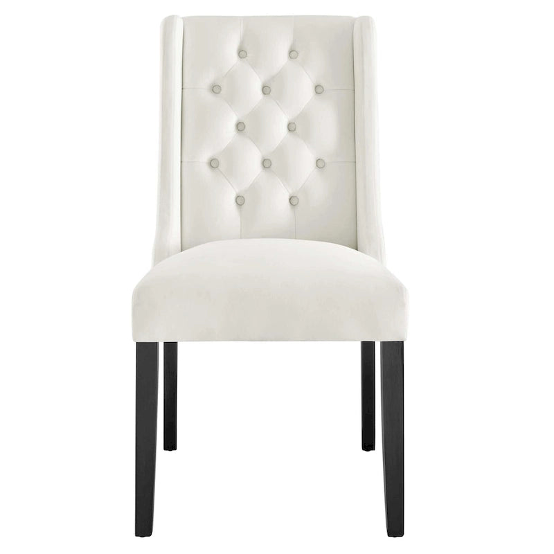 Performance Velvet Button Tufted Dining Chair with Solid Wood Frame, Set of 2
