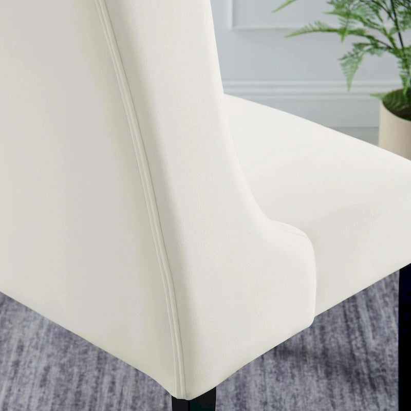 Performance Velvet Button Tufted Dining Chair with Solid Wood Frame, Set of 2
