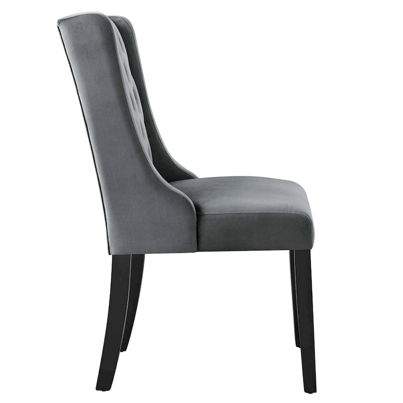 Performance Velvet Button Tufted Dining Chair with Solid Wood Frame, Set of 2