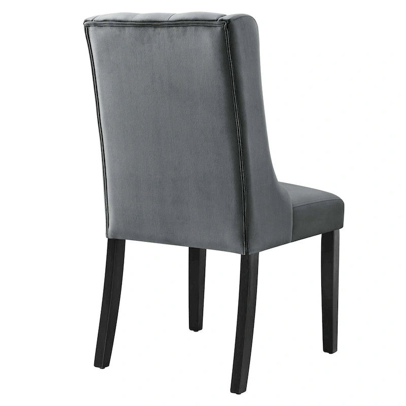 Performance Velvet Button Tufted Dining Chair with Solid Wood Frame, Set of 2