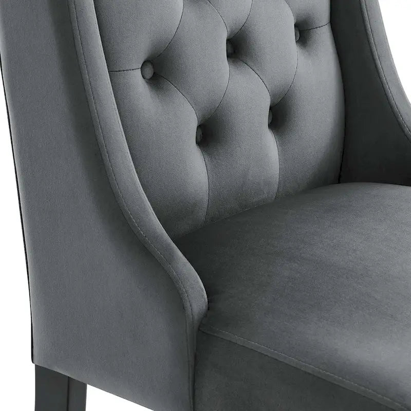 Performance Velvet Button Tufted Dining Chair with Solid Wood Frame, Set of 2