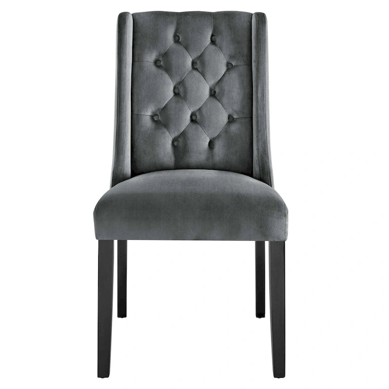 Performance Velvet Button Tufted Dining Chair with Solid Wood Frame, Set of 2