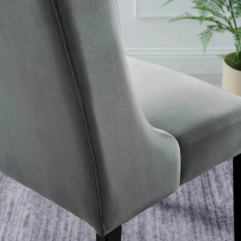 Performance Velvet Button Tufted Dining Chair with Solid Wood Frame, Set of 2