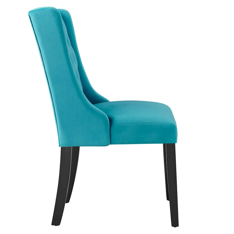 Performance Velvet Button Tufted Dining Chair with Solid Wood Frame, Set of 2