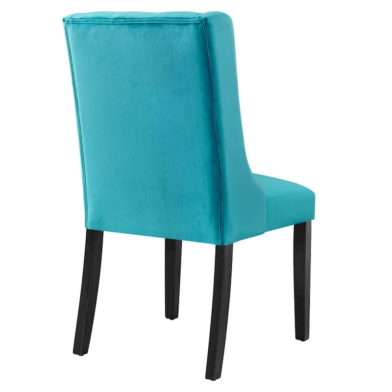 Performance Velvet Button Tufted Dining Chair with Solid Wood Frame, Set of 2