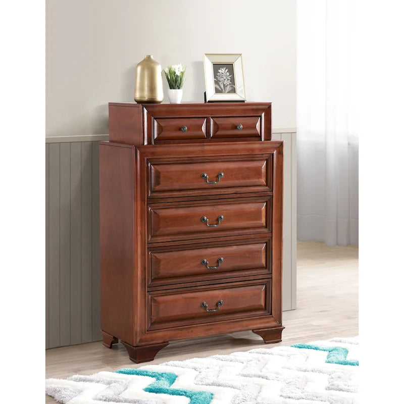 6-Drawer Chest Dresser with English Dovetail Construction, Fully Assembled