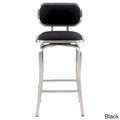 Modern Swivel Counter Stool with Faux Leather Seat and Steel Frame