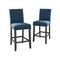 Counter Height Dining Chair with Upholstered Seat and Built-In Footrest, Set of 2