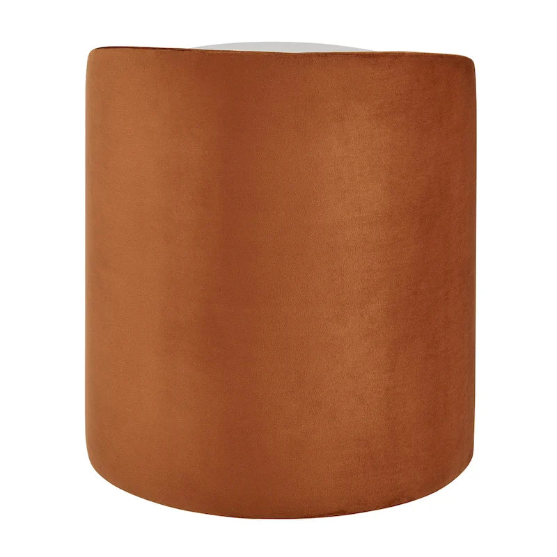 Velvet Fabric Round Ottoman, Footrest, Side Table and Seat