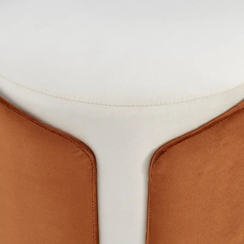 Velvet Fabric Round Ottoman, Footrest, Side Table and Seat